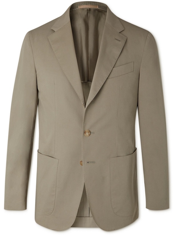 Photo: CARUSO - Butterfly Unstructured Stretch-Cotton Suit Jacket - Green