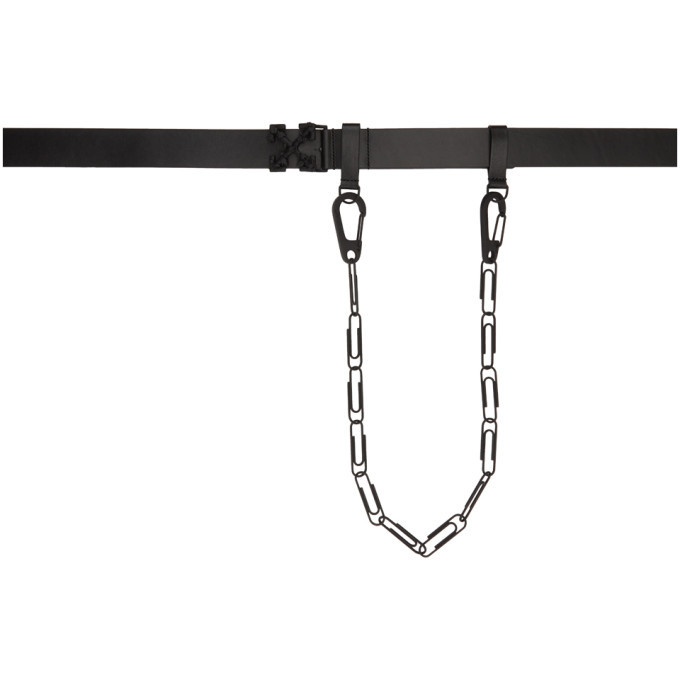 Photo: Off-White Black Paperclip Chain Logo Belt