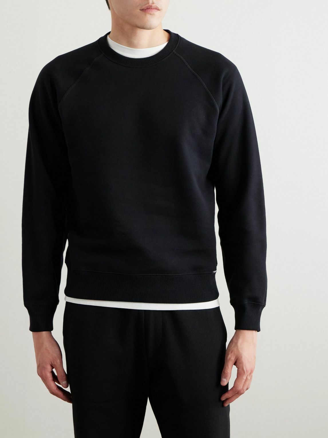 TOM FORD - Cotton-Blend Jersey Sweatshirt - Black