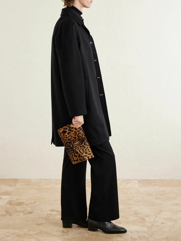 Photo: SAINT LAURENT - Logo-Appliquéd Leopard-Print Calf Hair Pouch