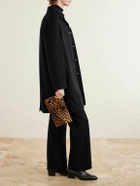 SAINT LAURENT - Logo-Appliquéd Leopard-Print Calf Hair Pouch