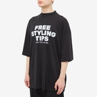 Balenciaga Men's Free Styling Tips T-Shirt in Washed Black/White