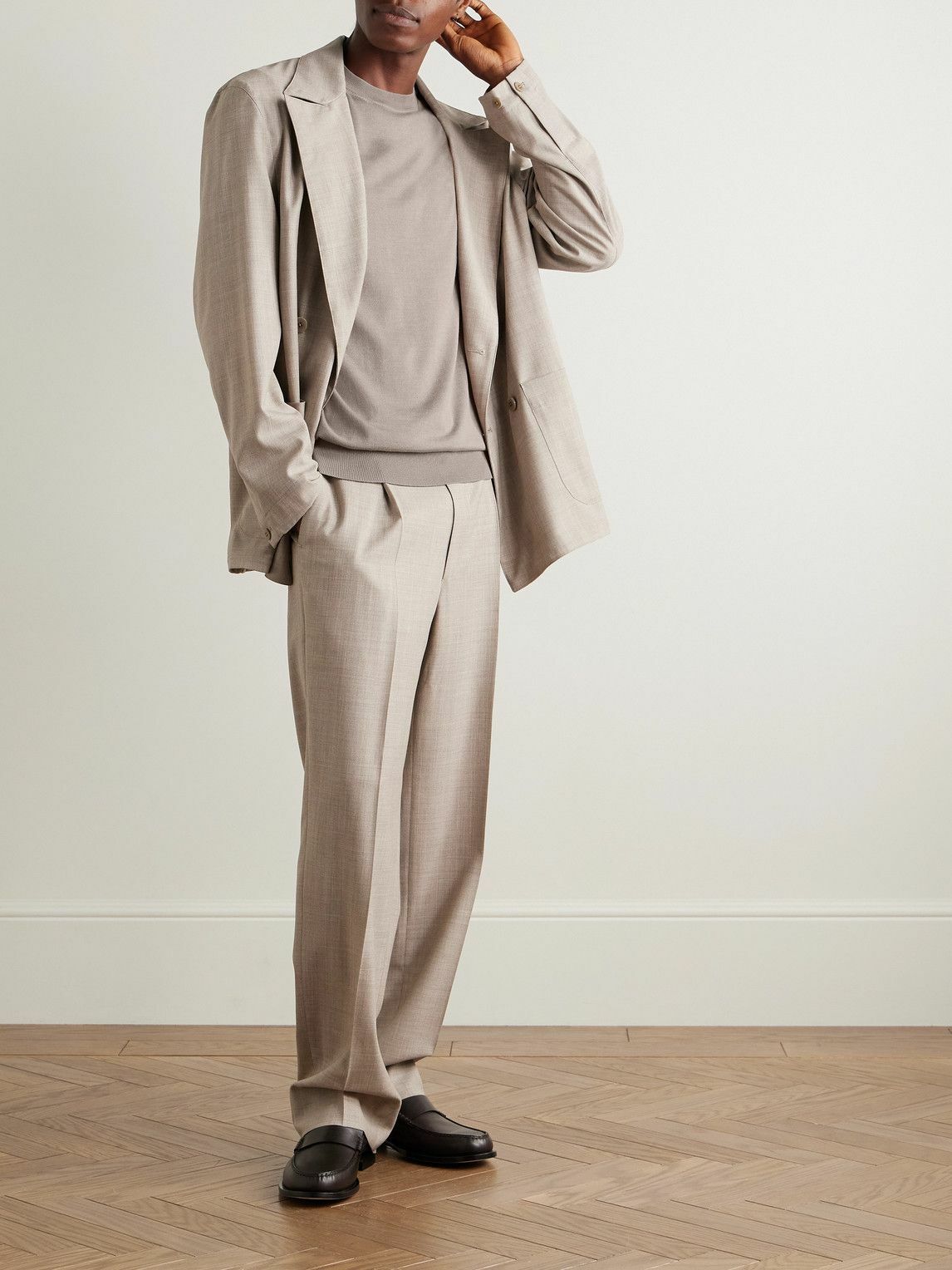 Caruso - Wool, Silk and Cashmere-Blend Sweater - Neutrals