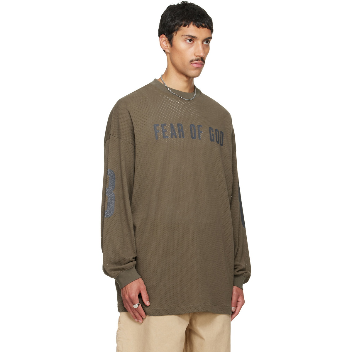 Fear of God ESSENTIALS Khaki Merch Long Sleeve T-shirt