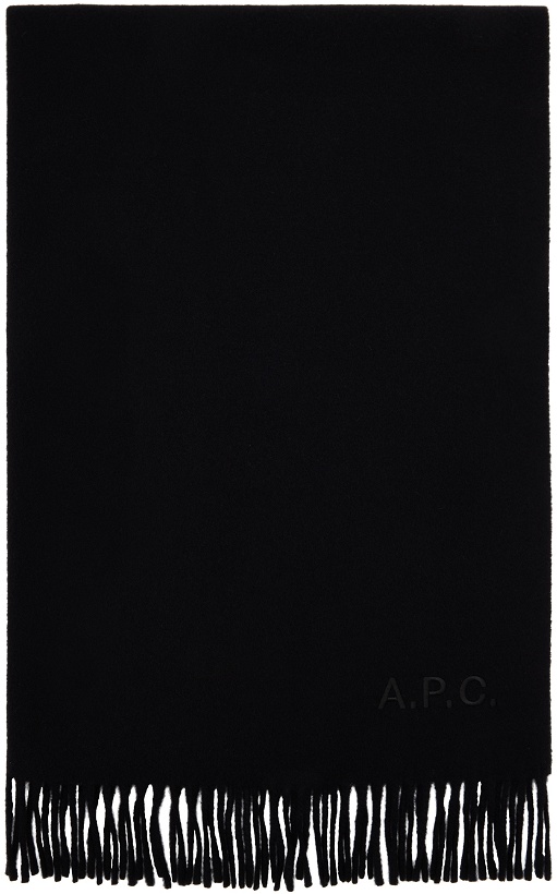 Photo: A.P.C. Black Alix Embroidered Scarf