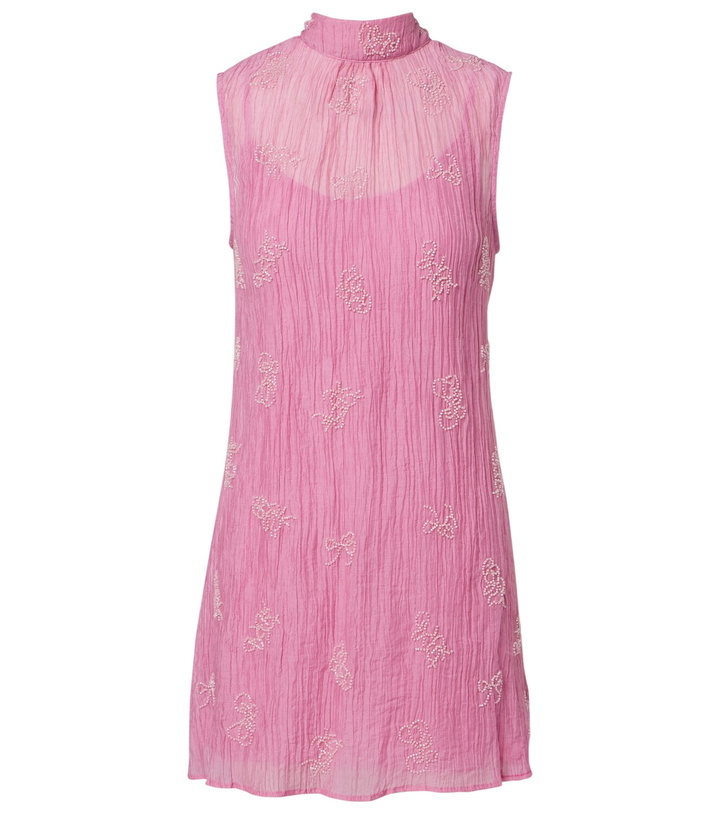 Photo: Staud Albee beaded tie-neck organza minidress