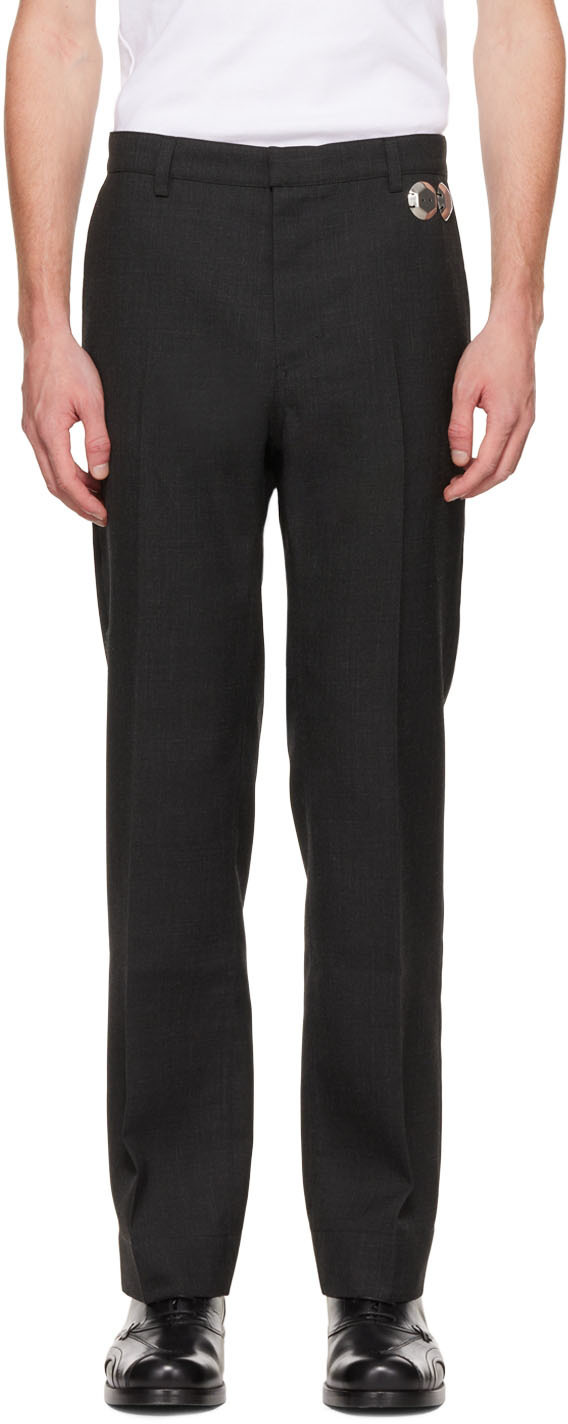 Stefan Cooke Black Zip Pocket Trousers Stefan Cooke