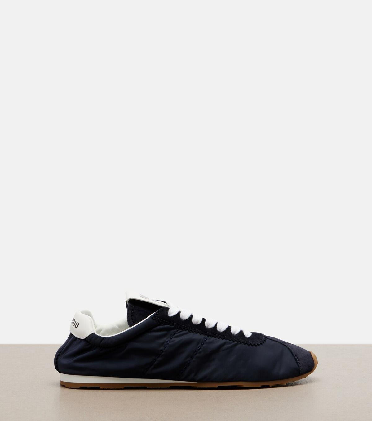 Miu Miu Plume suede-trimmed sneakers