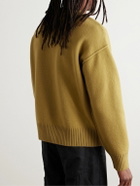 AMI PARIS - Logo-Intarsia Virgin Wool Sweater - Yellow