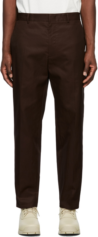 Photo: Jil Sander Burgundy Gabardine Cropped Trousers