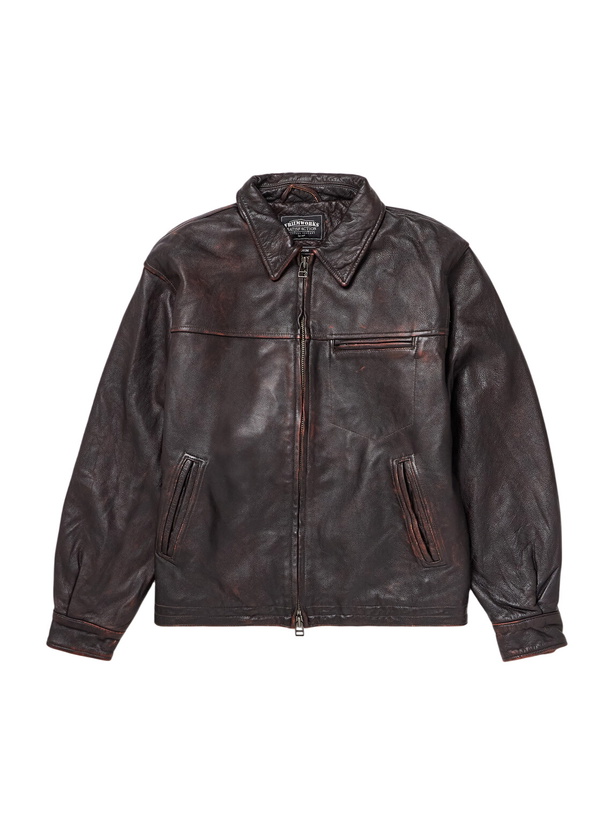 Photo: FrizmWORKS - Distressed Leather Jacket - Brown