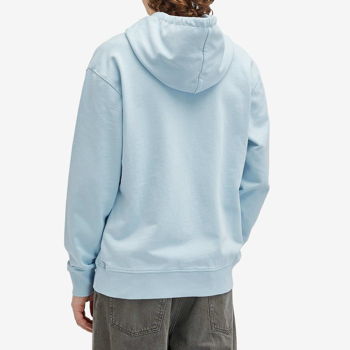 JW Anderson Men's Logo Embroidery Hoodie in Pale Blue