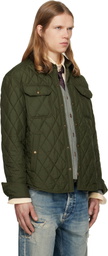 Polo Ralph Lauren Khaki 'The Beaton' Quilted Shacket Jacket