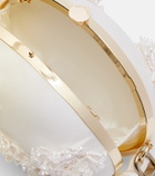 Self-Portrait Oval Small embellished satin clutch