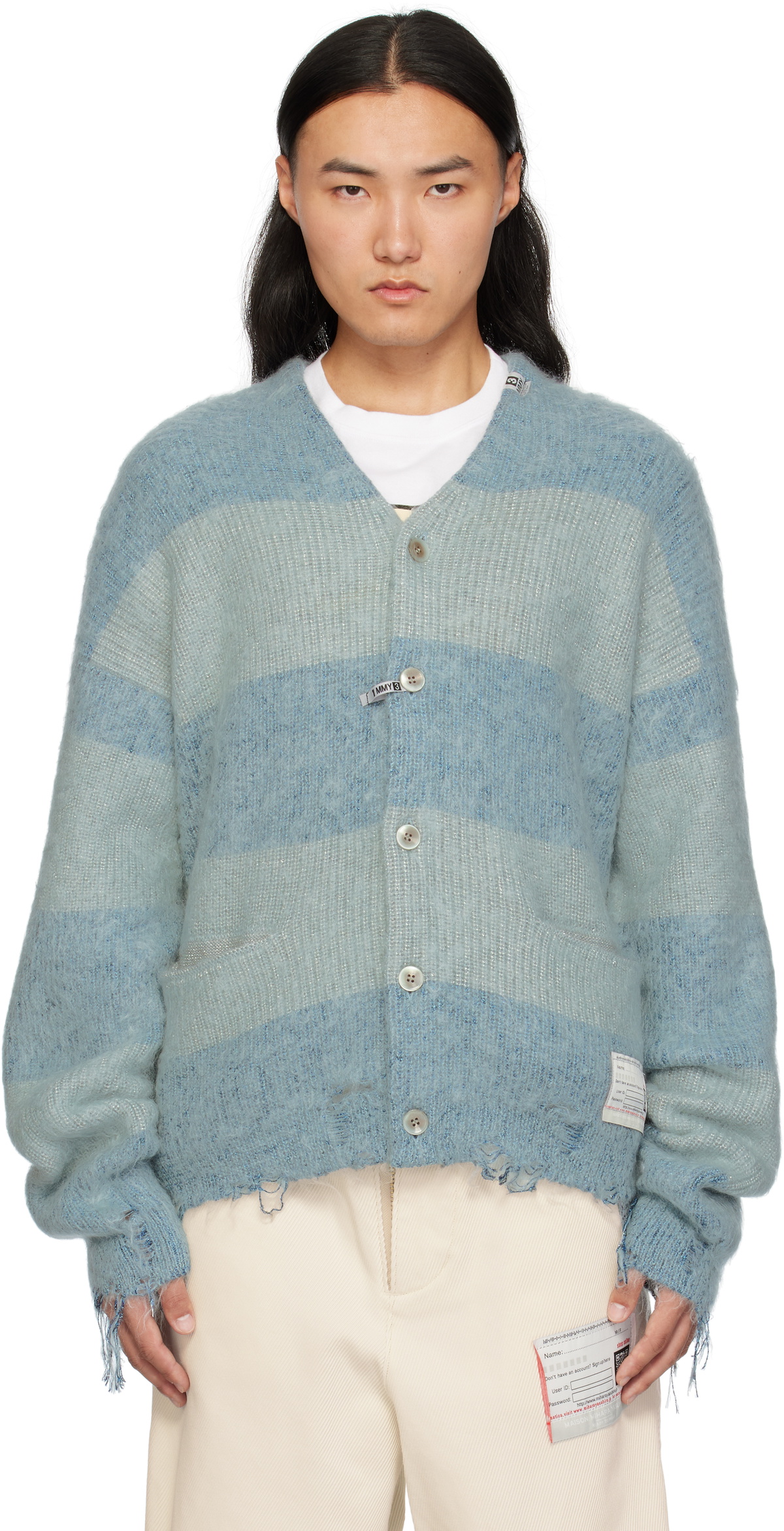 Maison MIHARA YASUHIRO Blue Mohair Knit Cardigan Maison
