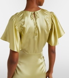 Veronica Beard Huntleigh ruched silk-blend satin gown