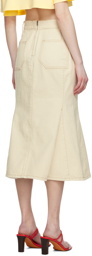 Kijun Beige Mermaid Denim Midi Skirt