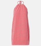 Hunza G Gingham seersucker halterneck minidress