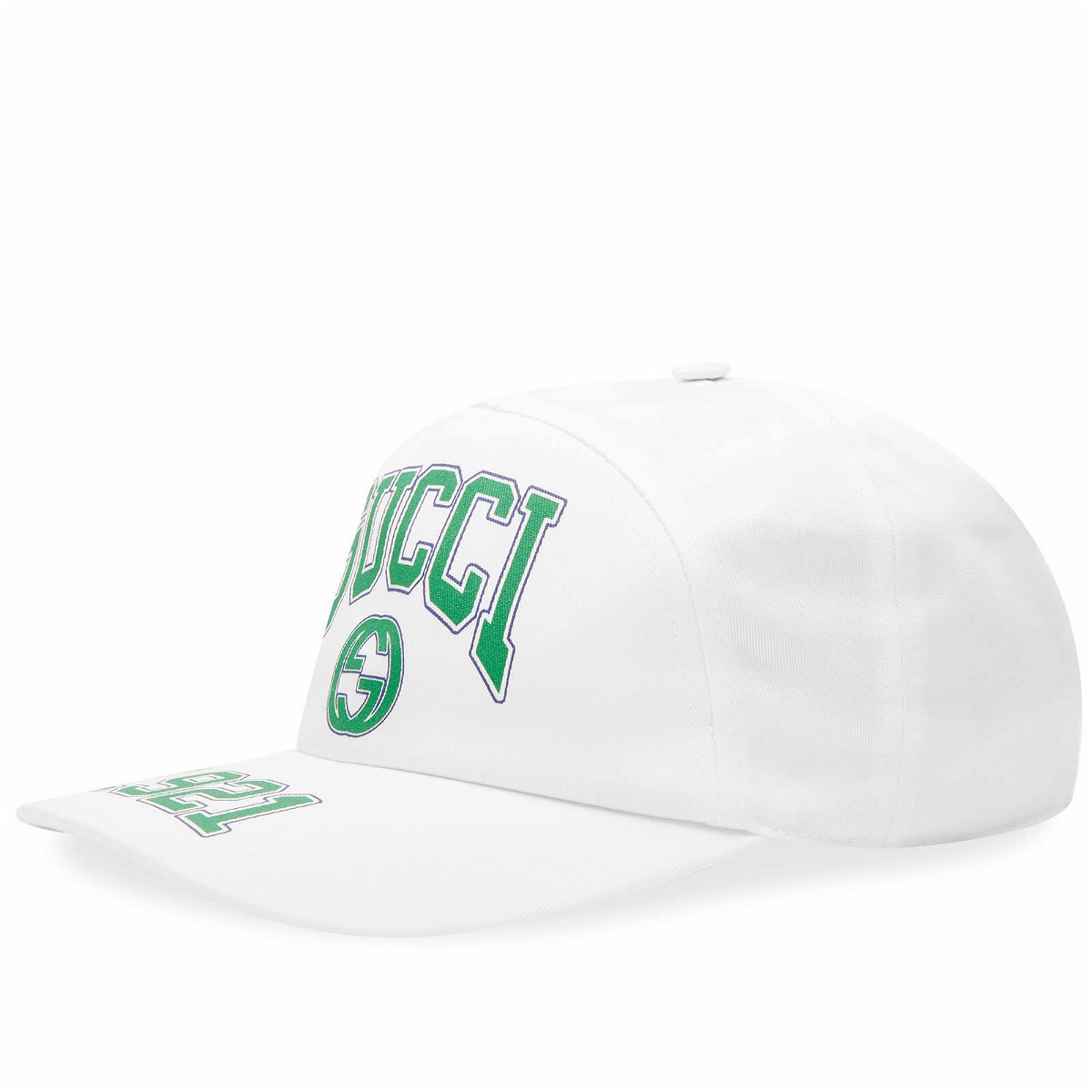 Photo: Gucci Men's College Baseball Cap in Ivory/Green