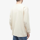 Auralee Men's Long Sleeve Luster Plaiting T-Shirt in Peach Beige