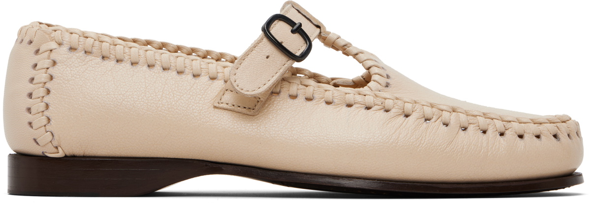 HEREU Off-White Alcover Supple Shiny Loafers