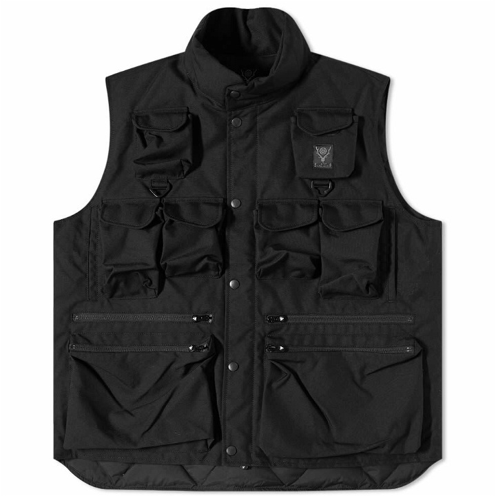 Photo: South2 West8 Men's Multi-Pocket Zipped Down Vest in Black