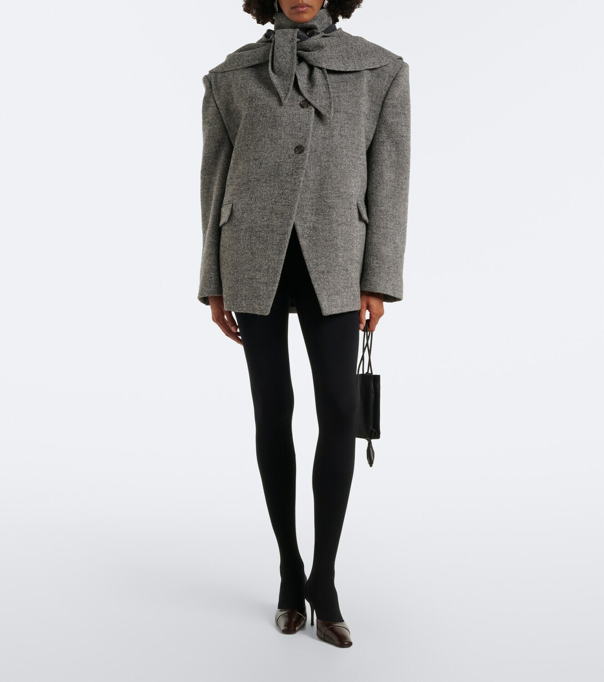 Magda Butrym Herringbone wool and cashmere-blend blazer