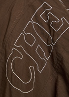 Cherry Los Angeles Pit Crew Logo-embroidered Padded Nylon Jacket Brown