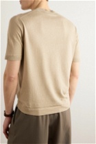 Loro Piana - Silk and Linen-Blend T-Shirt - Neutrals