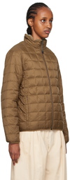 TAION Brown & Beige Quilted Reversible Down Jacket