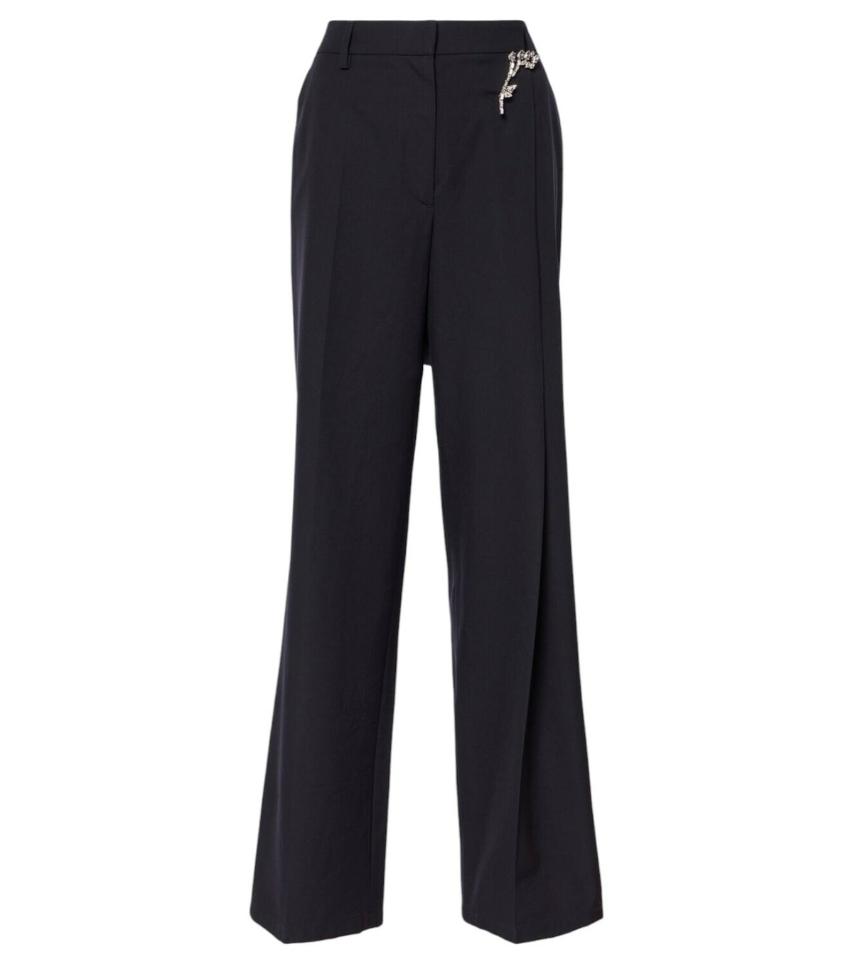 Re-Nylon Wide Leg Pants in Black Prada
