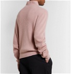 The Row - Daniel Ribbed Cashmere Mock-Neck Sweater - Pink