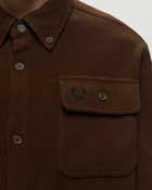 Fred Perry Fleece Overshirt Brown - Mens - Overshirts