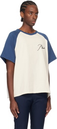 Rhude White & Blue Raglan T-Shirt