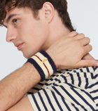 Saint Laurent - Striped cotton-blend wristbands