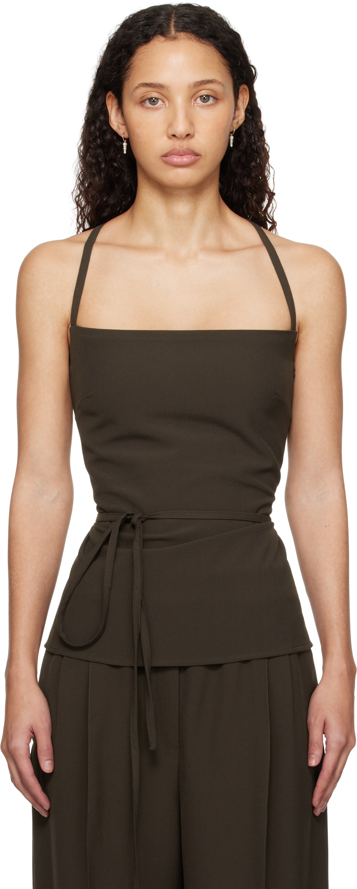 Beaufille Brown Leo Tank Top