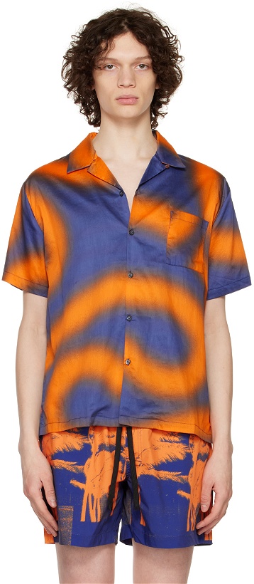 Photo: Double Rainbouu Orange & Blue Printed Shirt