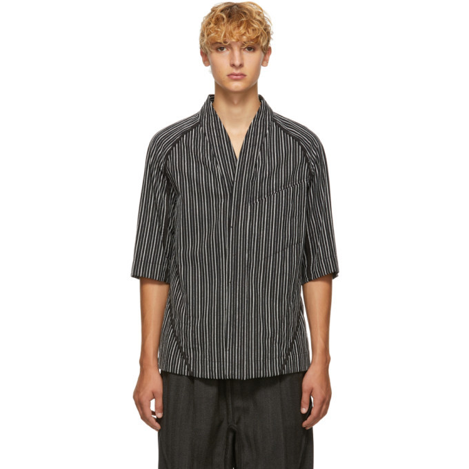 Abasi Rosborough Black Limited Edition Broken Stripe Desert Shirt