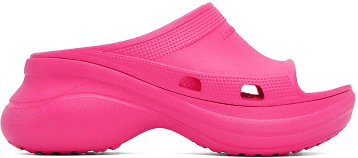 Photo: Balenciaga Pink Crocs Edition Pool Slides