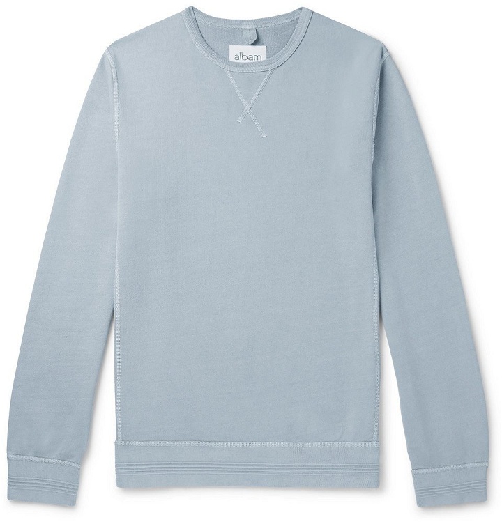 Photo: Albam - Loopback Cotton-Jersey Sweatshirt - Light blue