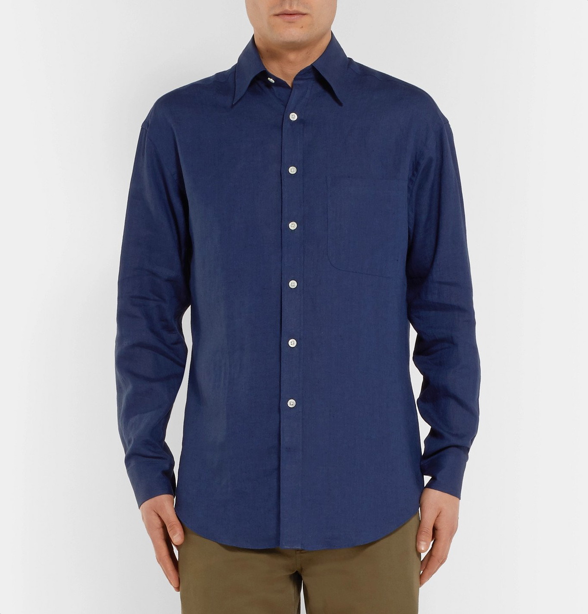 Anderson & Sheppard - Linen Shirt - Blue Anderson & Sheppard