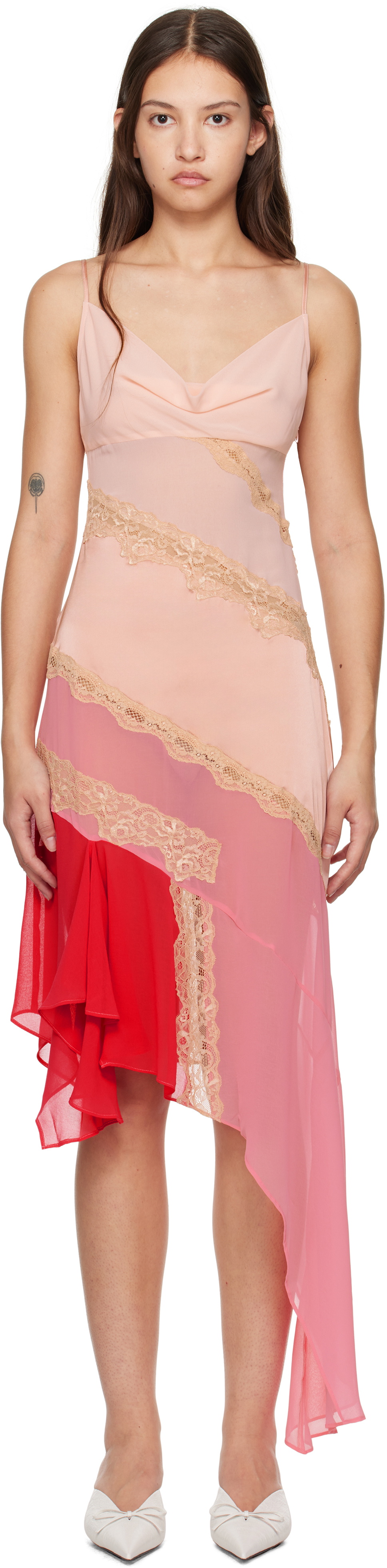GUIZIO Pink Leah Midi Dress