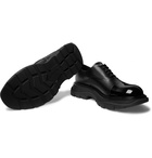 Alexander McQueen - Cap-Toe Smooth and Patent-Leather Derby Shoes - Black