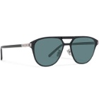 Berluti - Scritto Aviator-Style Acetate and Silver-Tone Sunglasses - Black