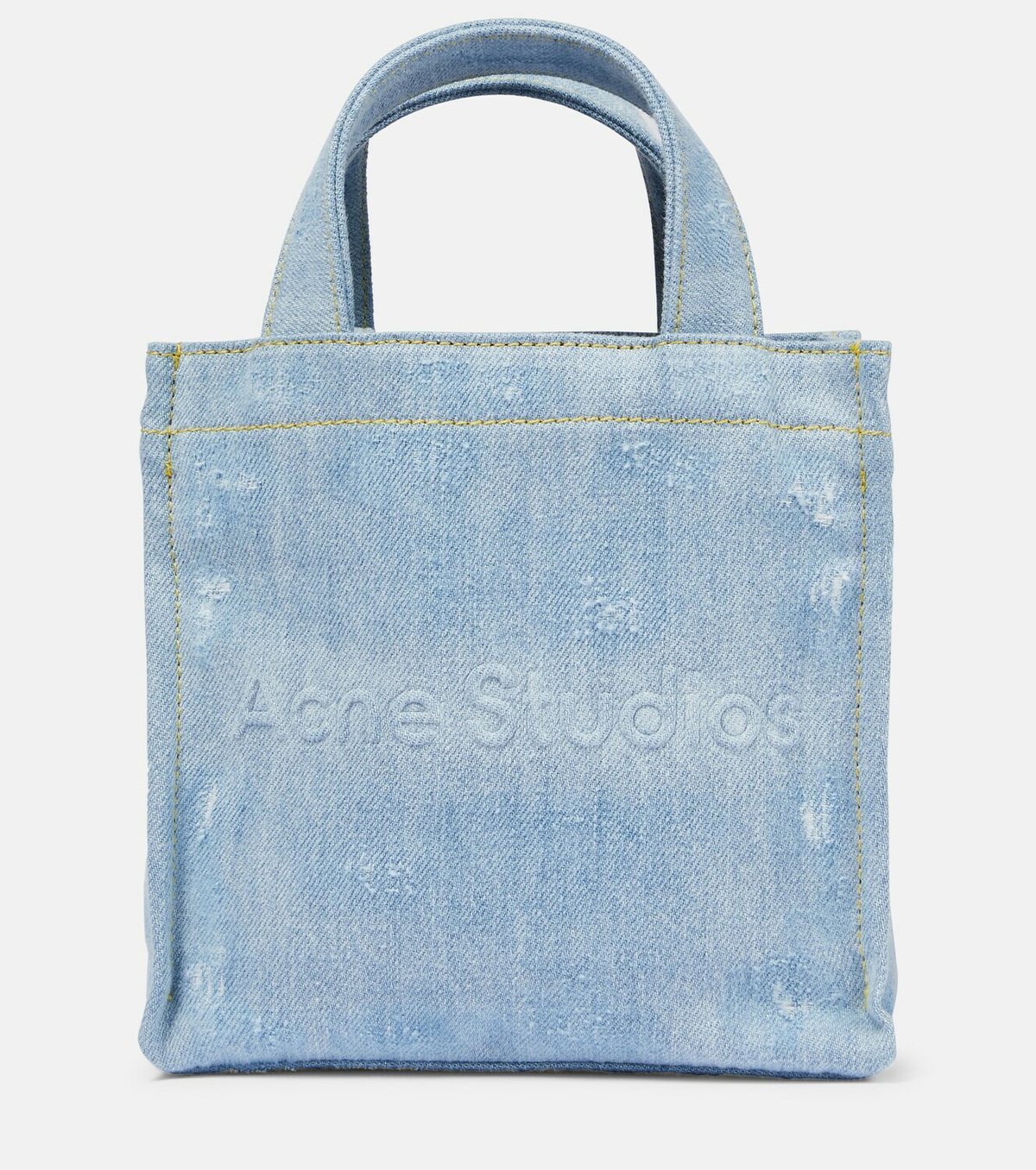 Mini Logo Embossed Tote Bag in Black - Acne Studios