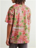 Go Barefoot - Waikiki Convertible-Collar Printed Cotton Shirt - Orange