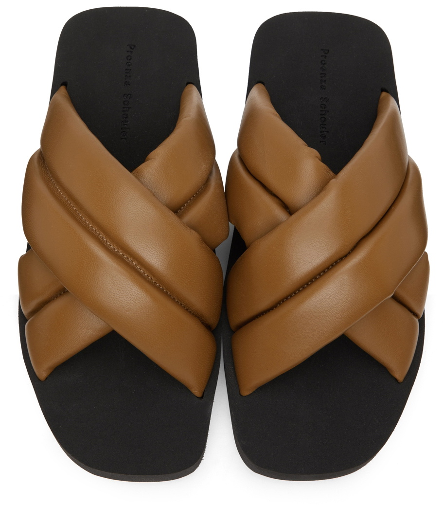 Proenza Schouler Brown Criss Cross Padded Sandals Proenza Schouler