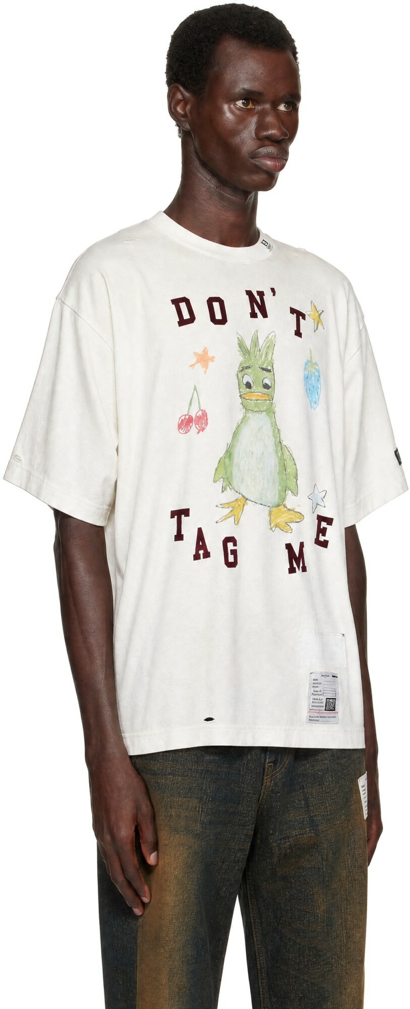 Maison MIHARA YASUHIRO White Leon Doodle Printed T-shirt