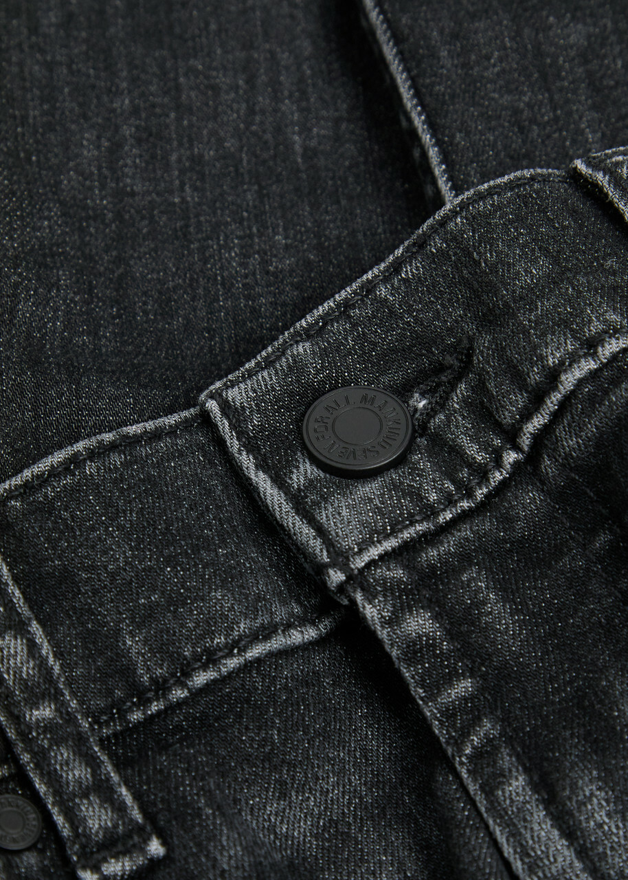 7 For All Mankind Slimmy Tapered-leg Jeans Black