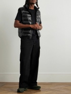 Moncler Grenoble - Logo-Appliquéd Mesh-Trimmed Quilted Ripstop and Stretch-Jersey Down Gilet - Black
